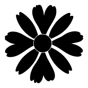Black Flower Silhouette Vector Illustration