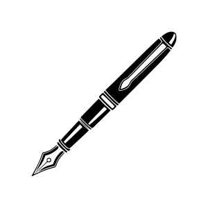 Black Pen Icon - Minimalist Line Art
