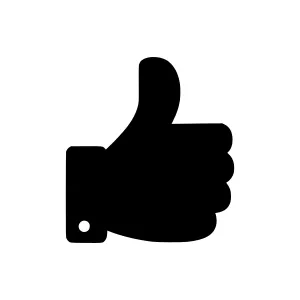 Black Thumbs Up Icon - Vector Illustration