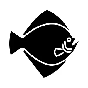 Black & White Fish Icon - Minimalist Graphic