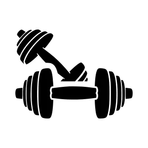 Silhouette Dumbbell Weightlifting Icon