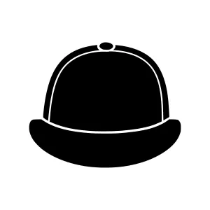 Black Baseball Cap Icon - Vector Illustration