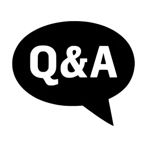 Black Q&A Speech Bubble Icon