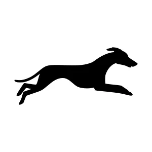 Silhouette Greyhound Running - Vector Animal Graphic