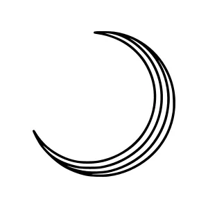 Line Art Crescent Moon Icon
