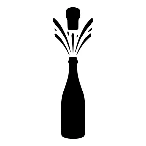 Black Champagne Bottle Silhouette Celebration