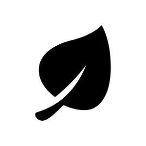 Black Leaf Icon - Minimalist Vector Graphic