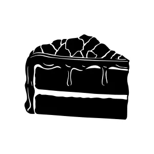 Black Cake Slice Silhouette Vector Illustration