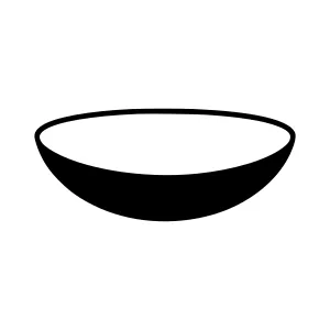 Simple Black Bowl Outline Icon