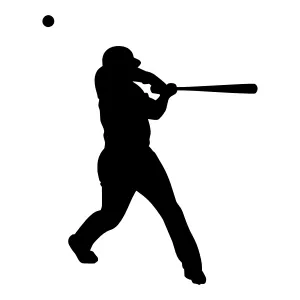 Baseball Player Silhouette - Action Shot