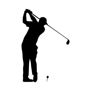 Silhouette Golf Player Swinging Club