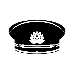 Black Navy Officer’s Cap Emblem Vector Illustration