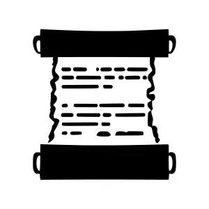 Vintage Scroll Icon - Black Outline