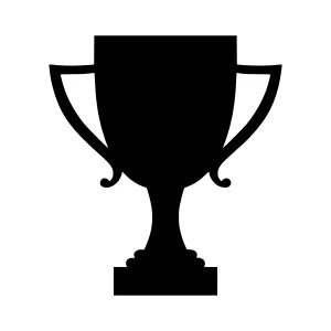 Black Trophy Icon - Vector Illustration