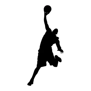 Silhouette Basketball Player in Mid-Air