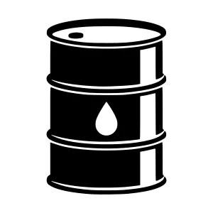 Black Oil Drum Icon - Simple Vector Illustration
