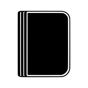 Minimalist Book Icon - Black & White Vector