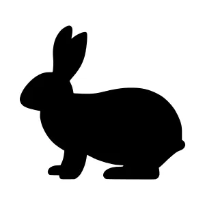 Black Rabbit Silhouette Vector Icon