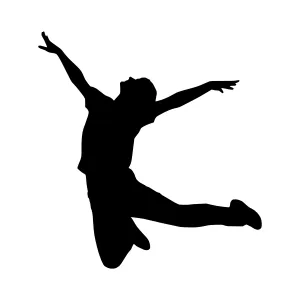 Silhouette Dancer Jumping - Vector Illustration