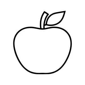 Line Art Apple Illustration - Minimalist Design