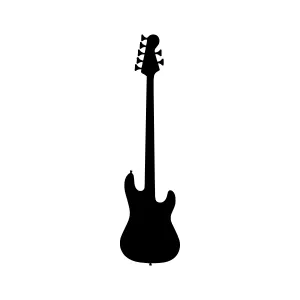 Bass Guitar Silhouette Vector Illustration