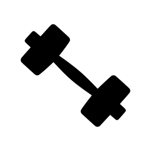 Black Dumbbell Icon - Fitness Vector Illustration
