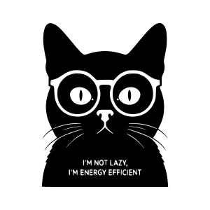 Black Cat Glasses - Energy Efficient Graphic