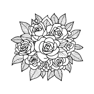 Black & White Rose Mandala Vector Illustration