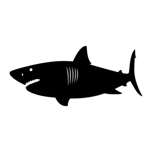 Black Shark Silhouette Vector Icon