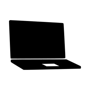 Laptop Silhouette Icon - Black Outline
