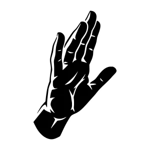 Black Hand Gesture Illustration - Stop Sign