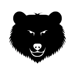 Black Bear Head Silhouette Vector Illustration