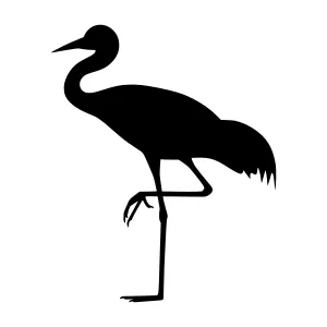 Black Crane Silhouette Vector Illustration
