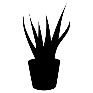 Black Succulent Plant Silhouette