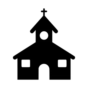 Black Church Icon - Simple Vector Illustration