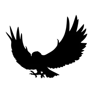 Black Eagle Silhouette - Flying Graphic