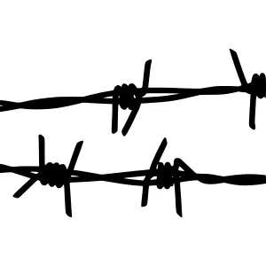 Wire Fence Border - Black on White