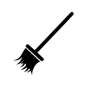 Black Broom Icon - Cleaning Vector Illustration