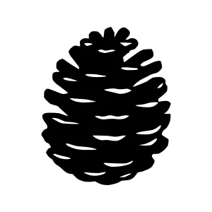 Black Pine Cone Silhouette Vector Illustration