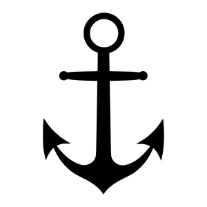 Black Anchor Icon - Nautical Symbol