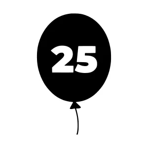 Black Balloon Number 25 Icon