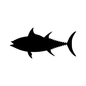 Black Tuna Fish Silhouette Vector Icon