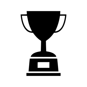 Black Trophy Icon - Award Symbol