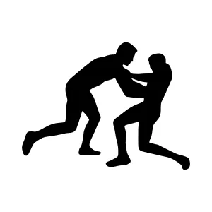Silhouette Wrestling Illustration