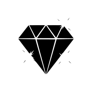 Black Diamond Icon - Minimalist Vector Illustration