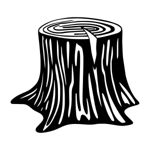 Black & White Tree Stump Silhouette