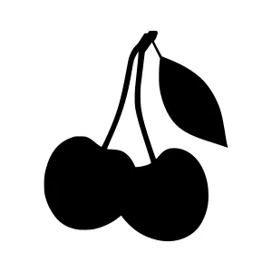 Black Cherry Silhouette Vector Icon