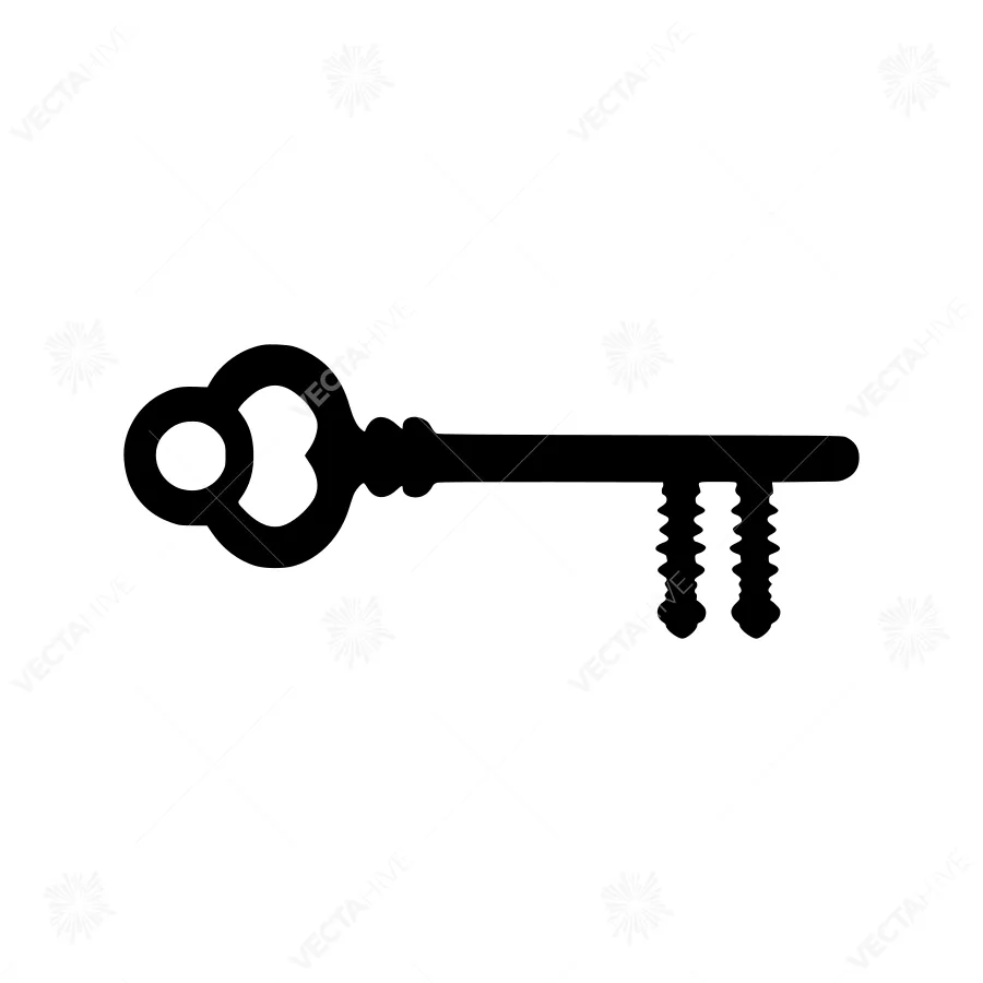 Black Key Icon - Simple Vector Illustration