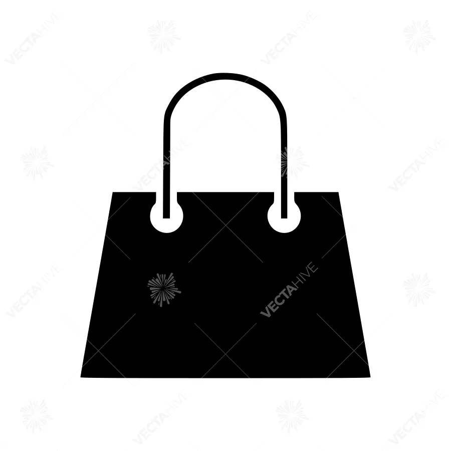 Black Shopping Bag Icon - Vector Illustration
