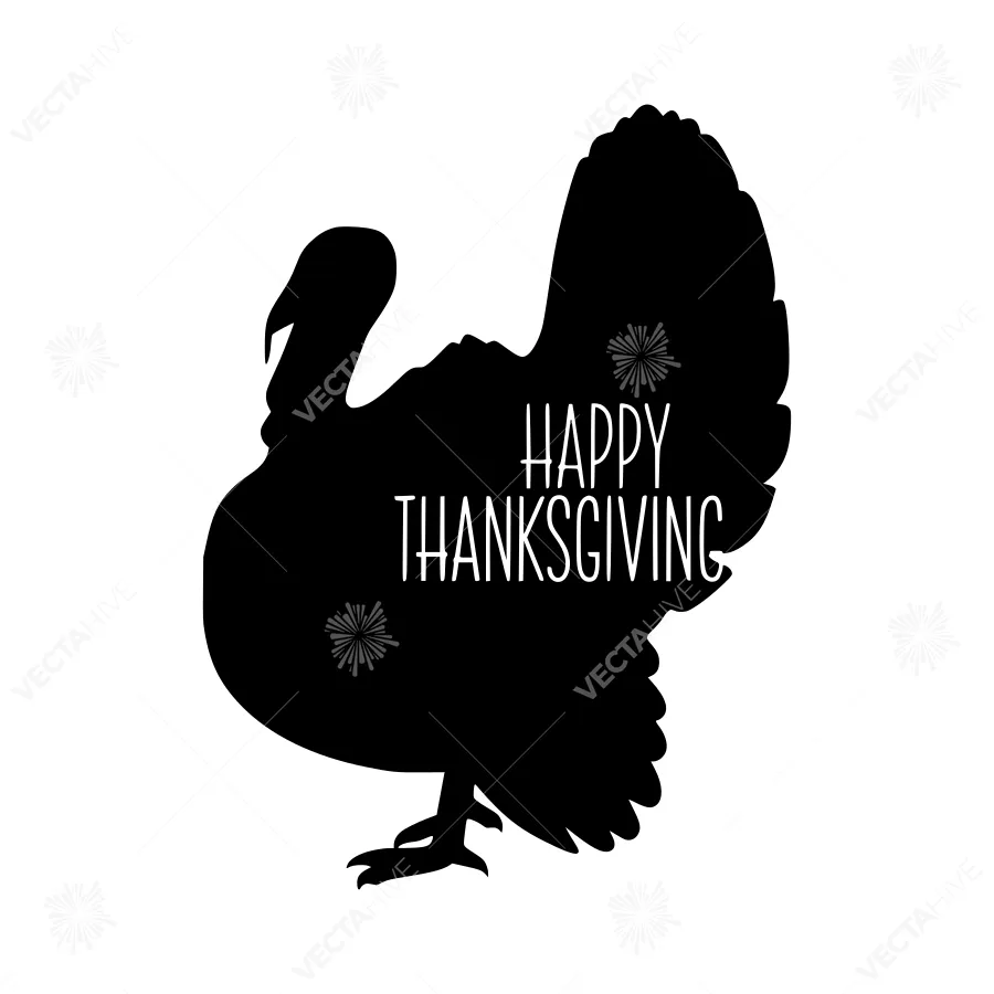 Black Turkey Thanksgiving Silhouette